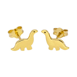 Vergoldet Einfach Sterlingsilber Dinosaurier Ohrstecker