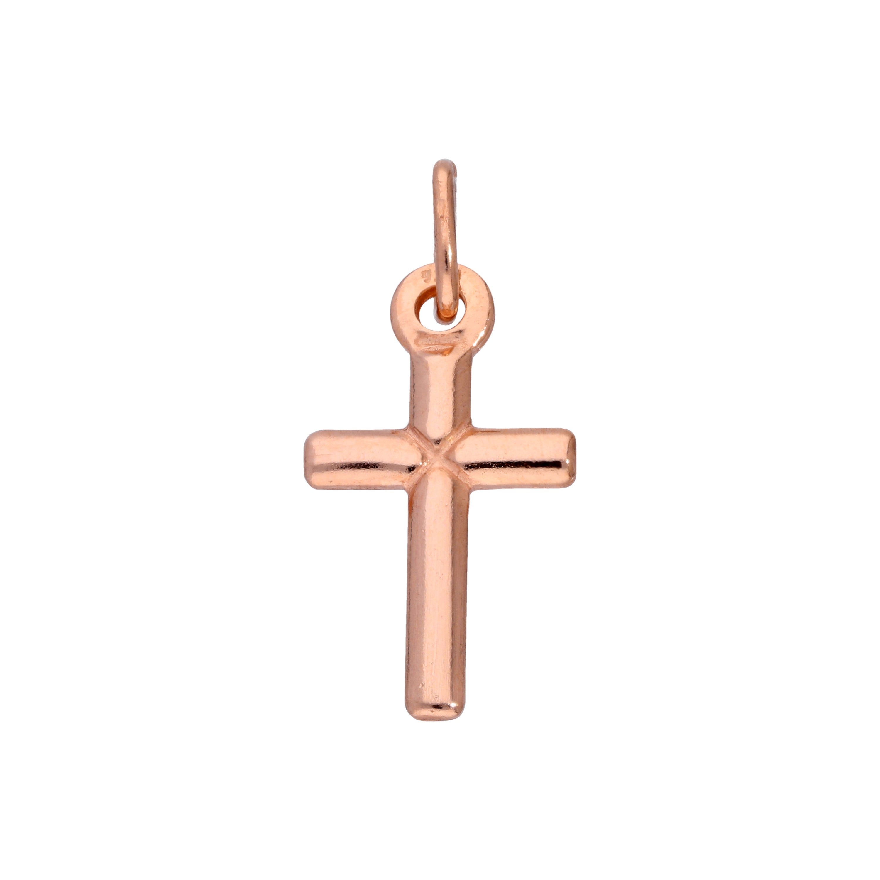 Rosévergoldet Sterlingsilber Klein Kreuz Anhänger