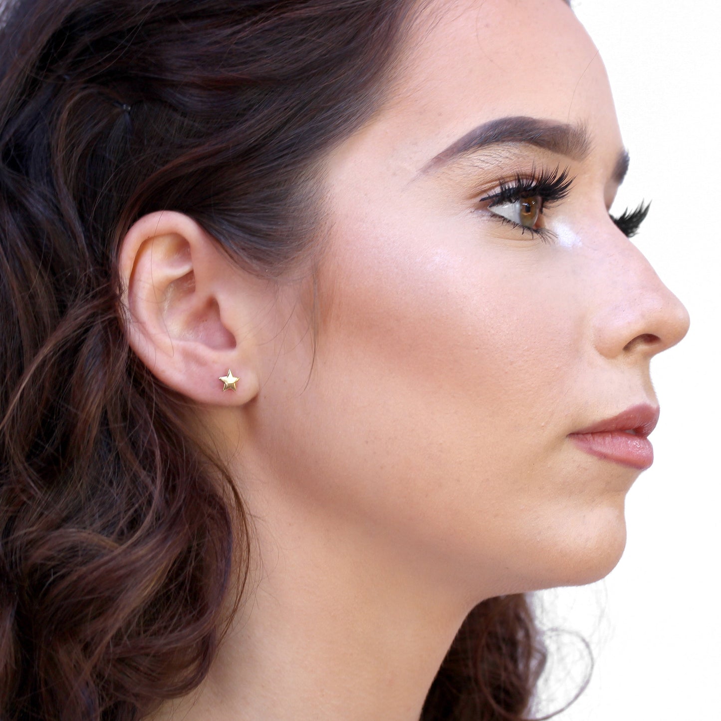 Vergoldet Sterlingsilber Stern Ohrstecker