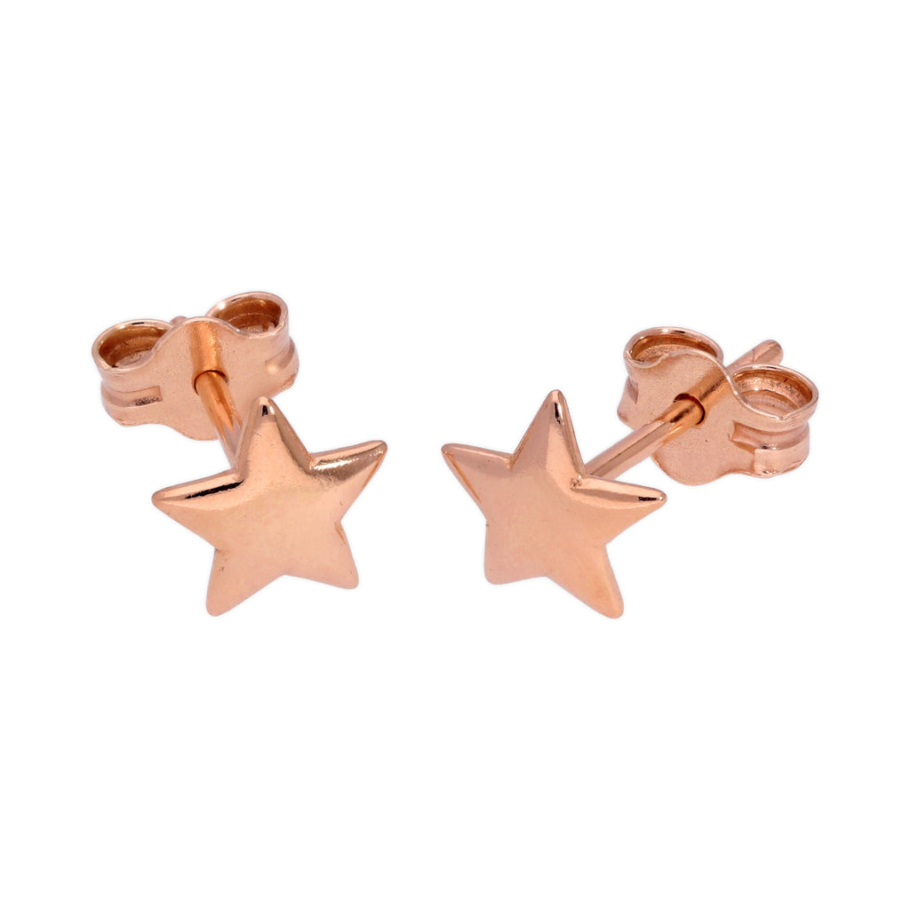 Rosévergoldet Sterlingsilber Stern Ohrstecker
