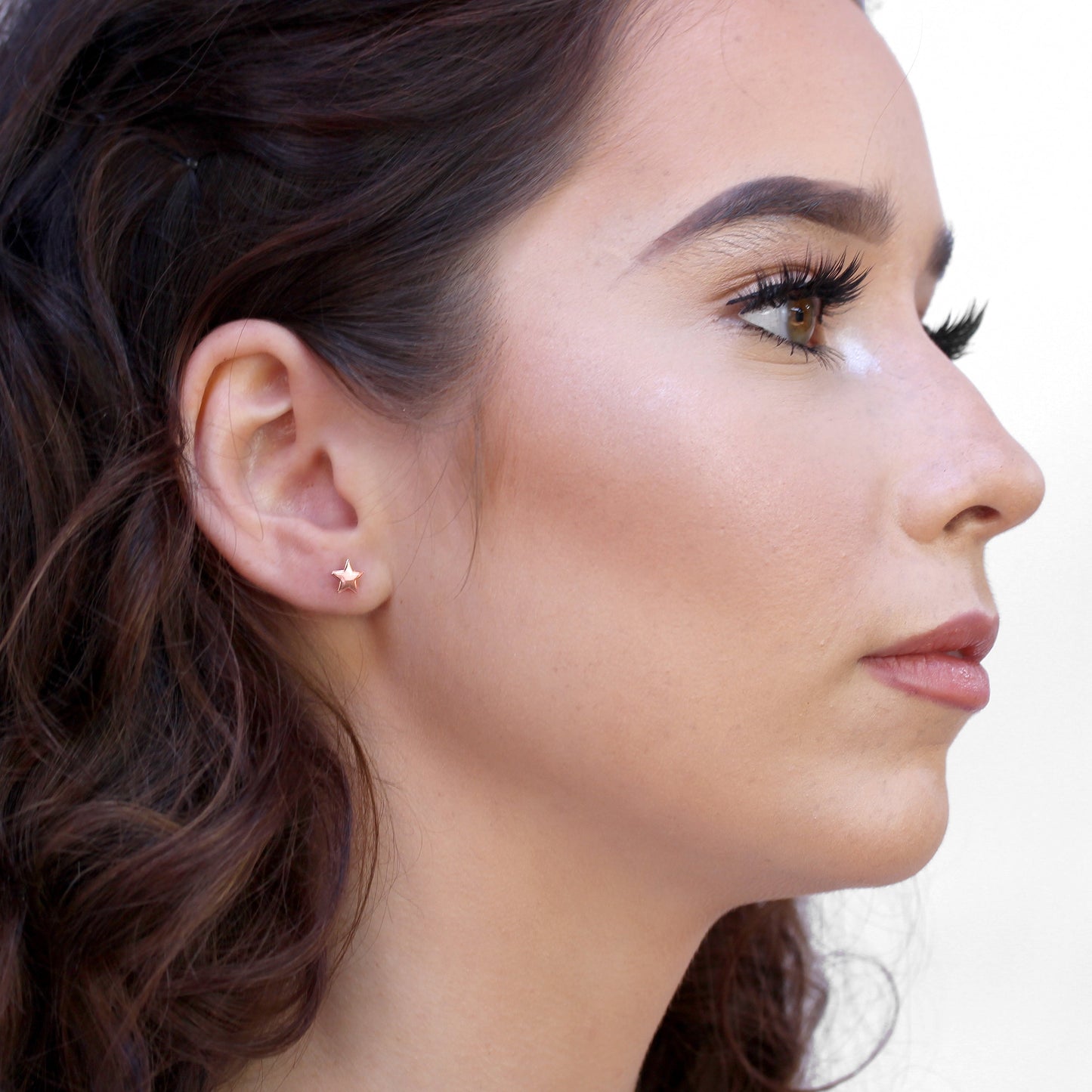 Rosévergoldet Sterlingsilber Stern Ohrstecker