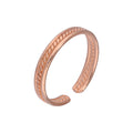 Rosévergoldet Sterlingsilber Gerippt Einstellbar 3 mm Zehenring