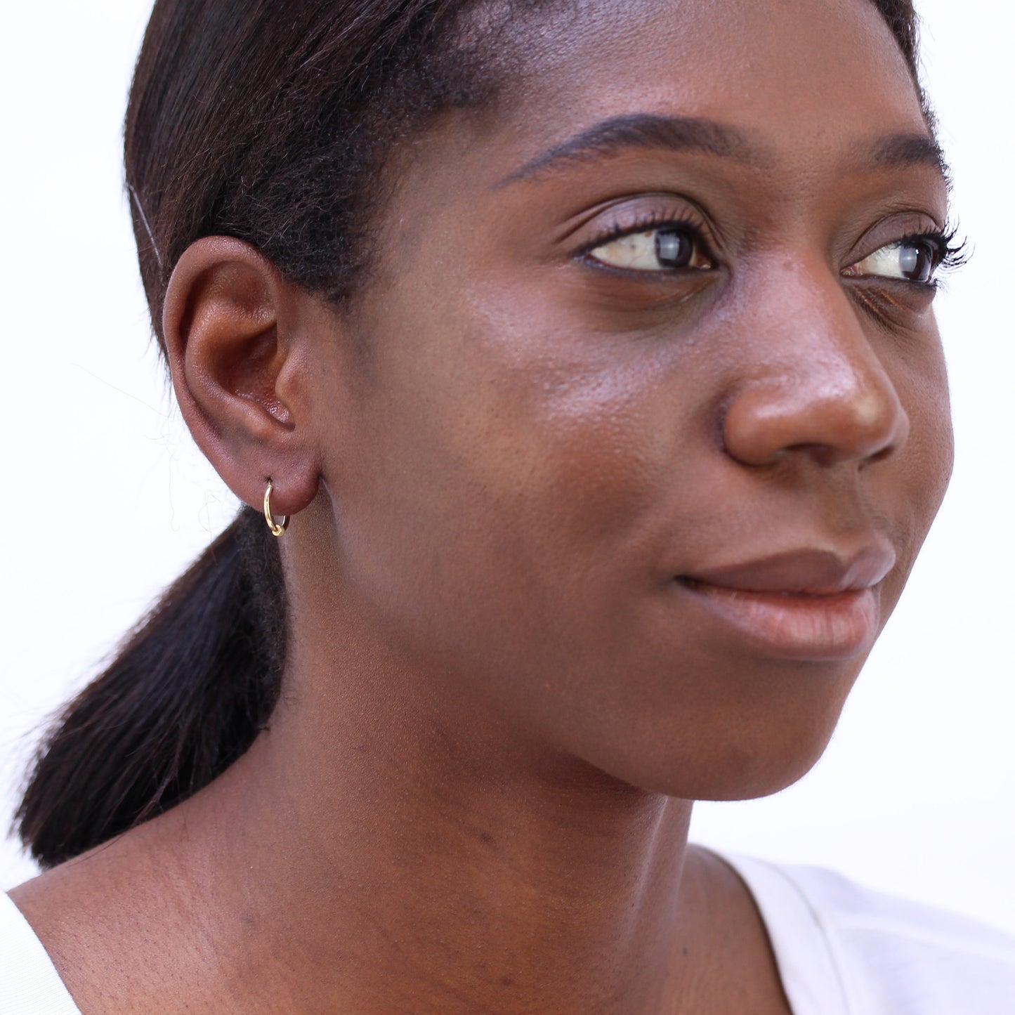 Vergoldet Sterlingsilber Schläfer Drahtspule 13mm Creolen Ohrringe