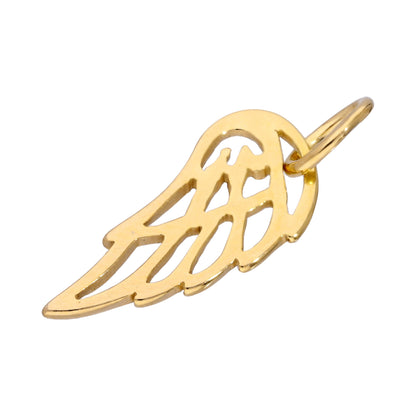Vergoldet Sterlingsilber Offen Engelsflügel Anhänger