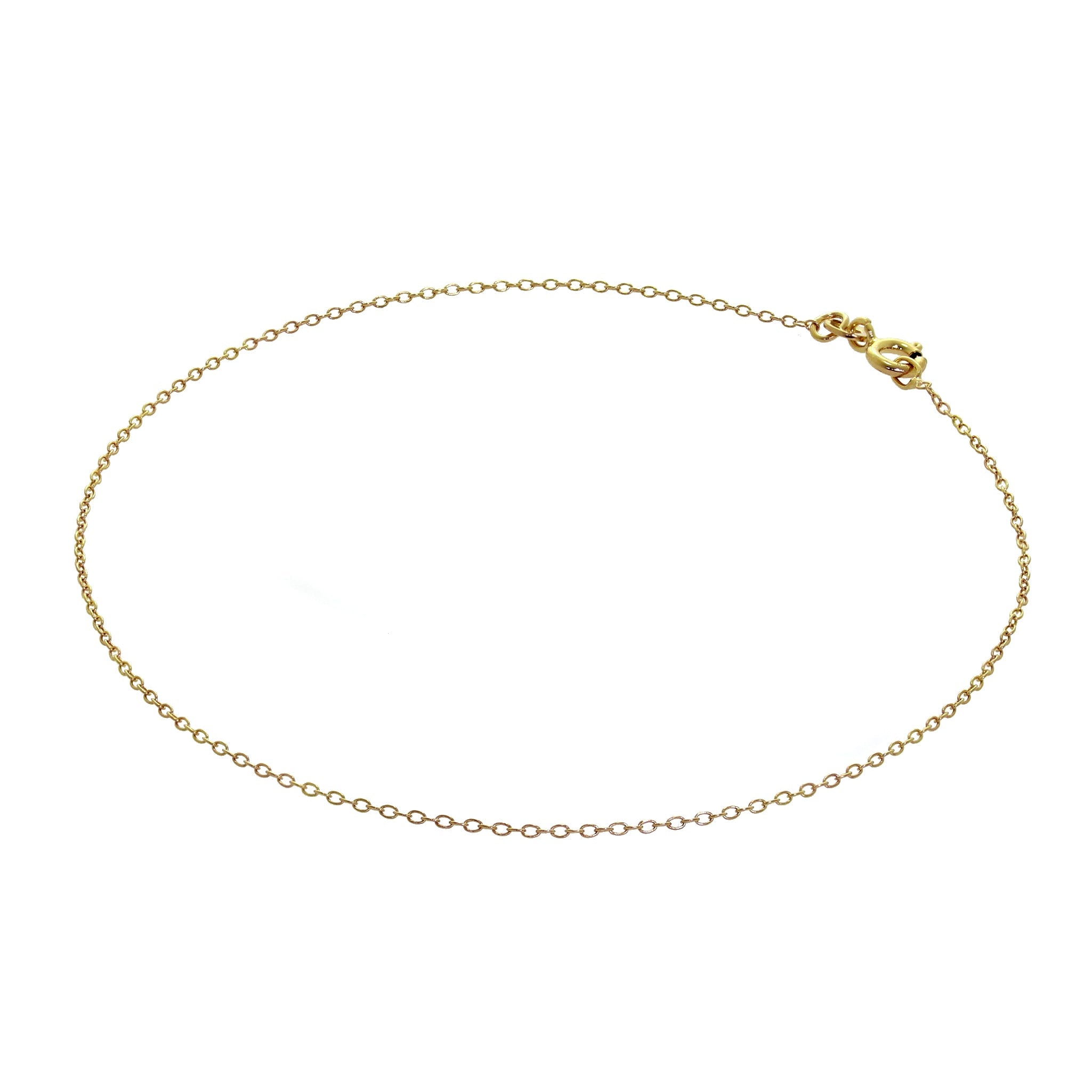 Vergoldet Sterlingsilber Fein Belcher Fußkette - 25,5 cm
