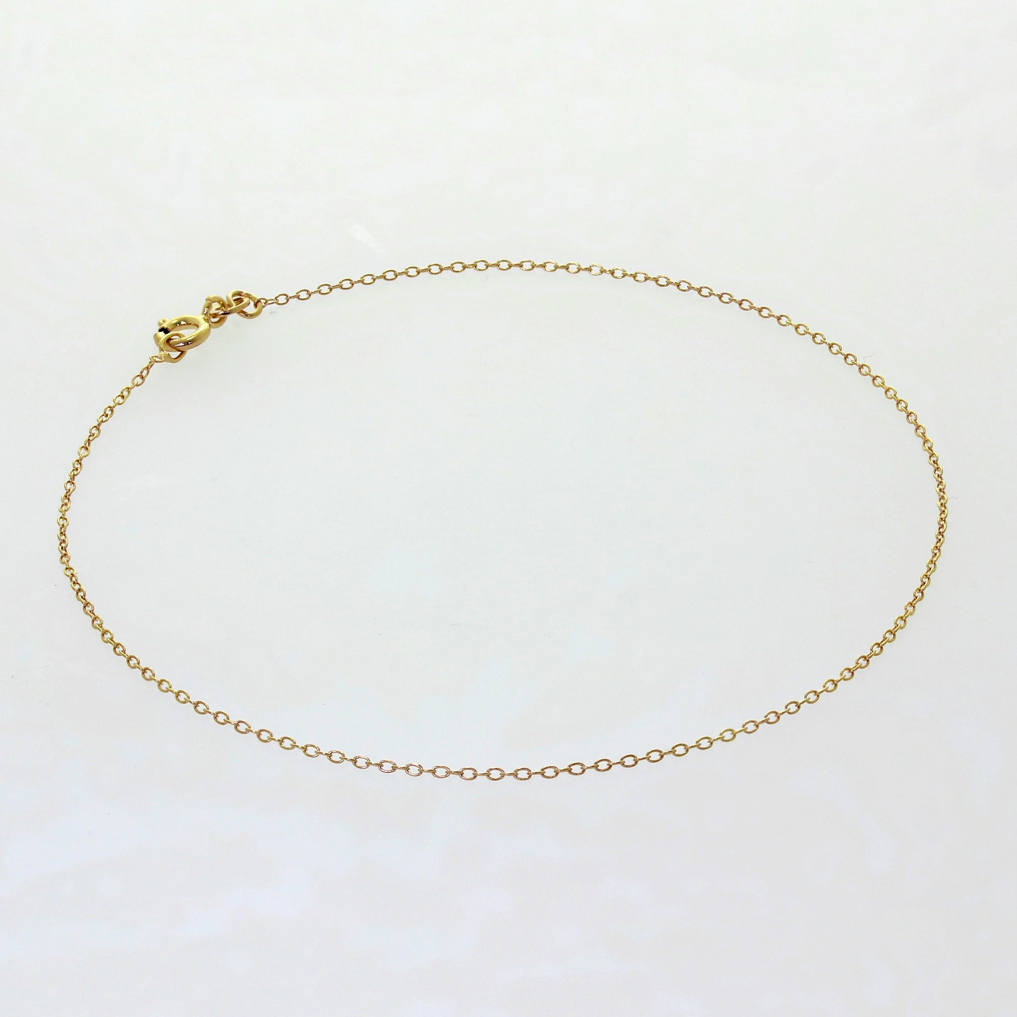 Vergoldet Sterlingsilber Fein Belcher Fußkette - 25,5 cm
