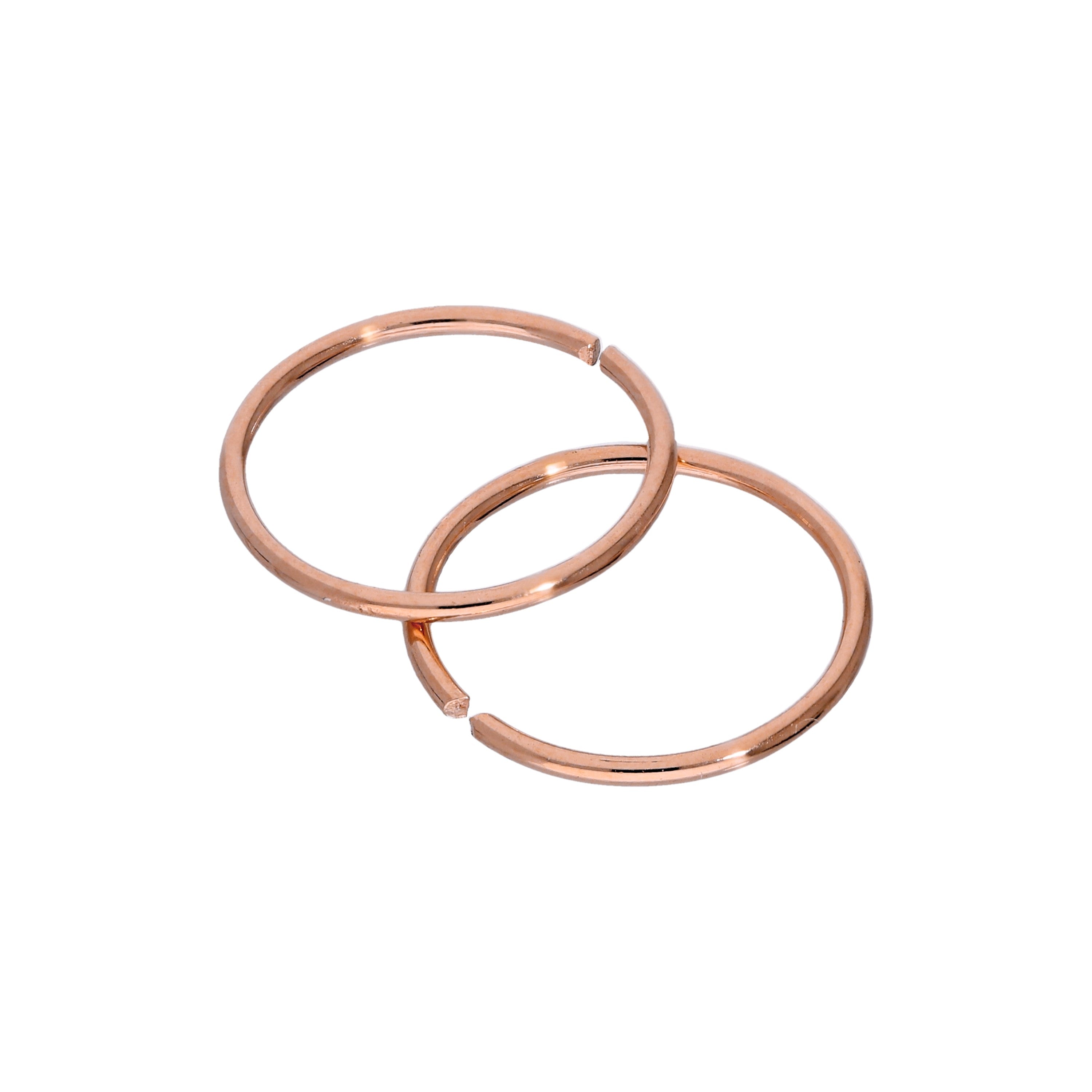 Rosévergoldet Sterlingsilber 9 mm Creolen Ohrringe