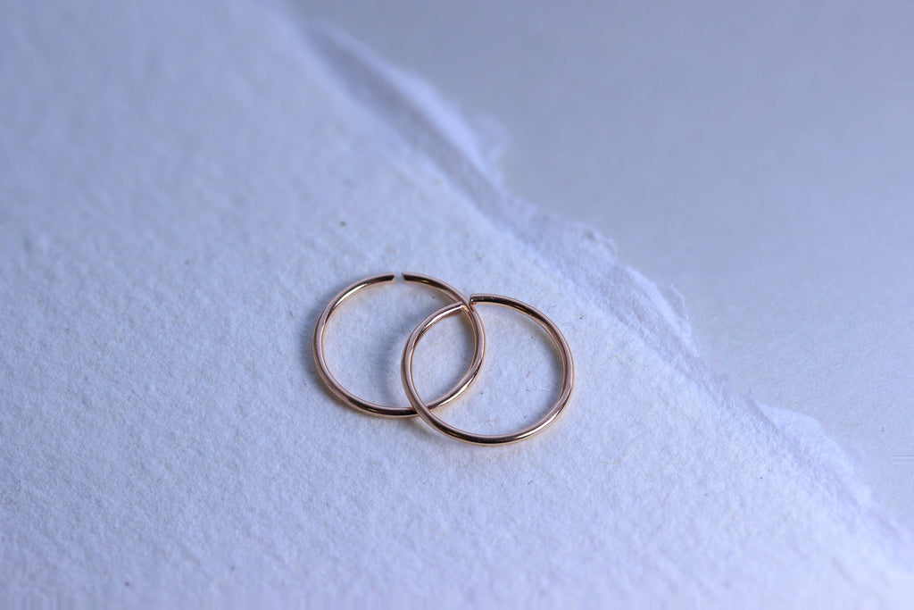 Rosévergoldet Sterlingsilber 9 mm Creolen Ohrringe