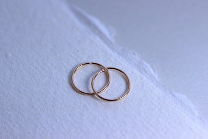 Rosévergoldet Sterlingsilber 9mm Creolen Ohrringe