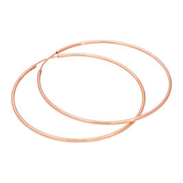 Rosévergoldet Sterlingsilber 50 mm Schläfer Creolen Ohrringe