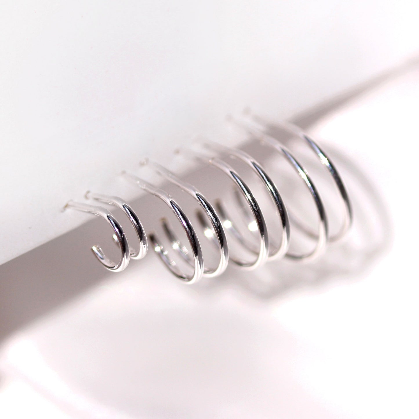 Offene 8-16mm Ohrstecker aus Sterling Silber