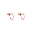 Offene Creolen-Ohrstecker aus rosévergoldetem Sterlingsilber, 8-16 mm