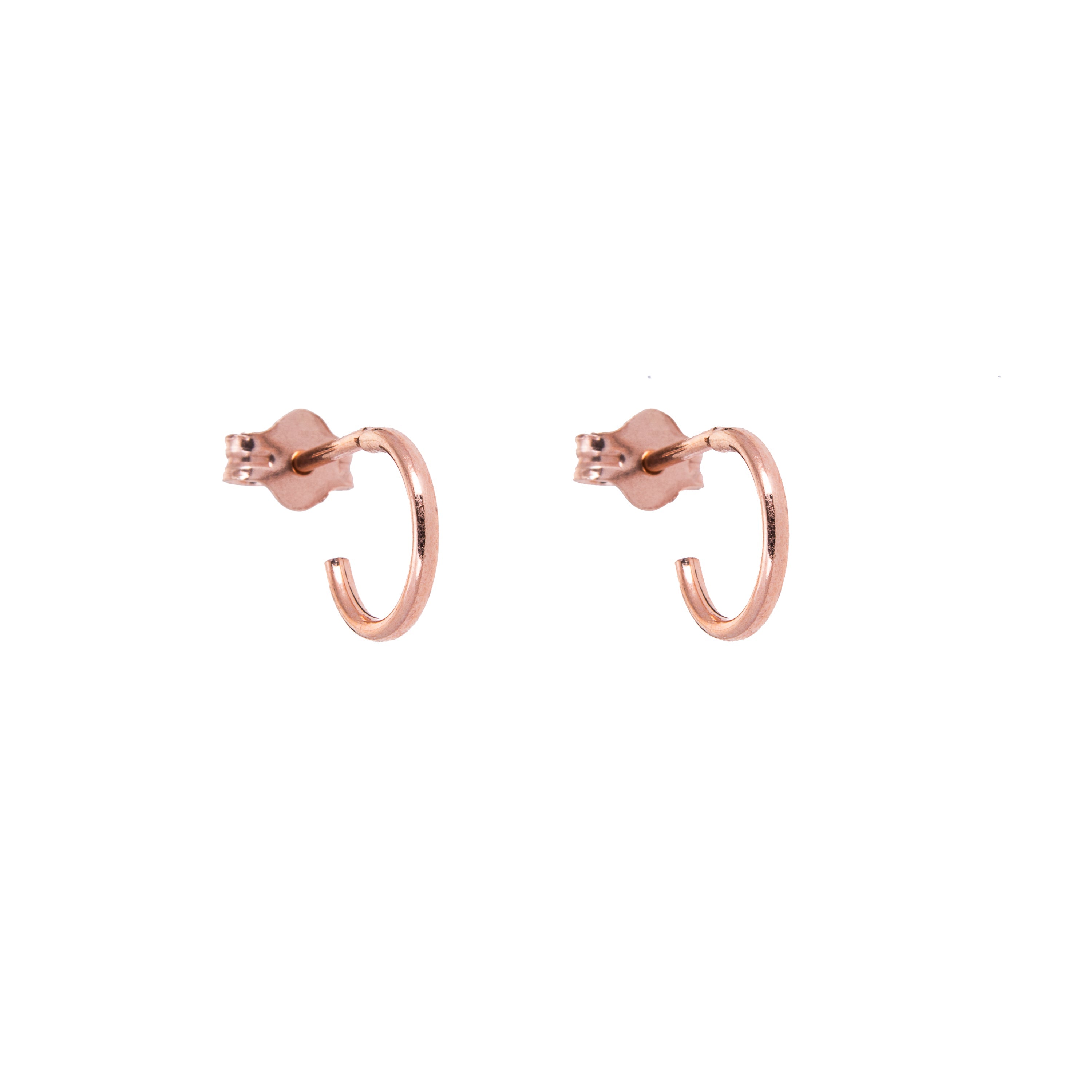 Offene 8-16 mm Ohrstecker aus Sterlingsilber, rosévergoldet