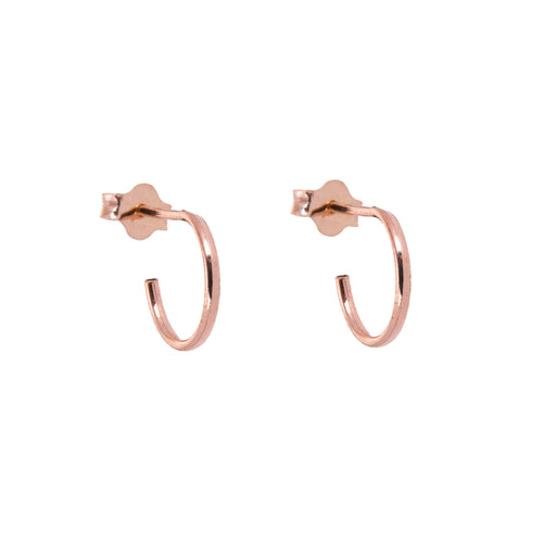 Offene Creolen-Ohrstecker aus rosévergoldetem Sterlingsilber, 8-16 mm