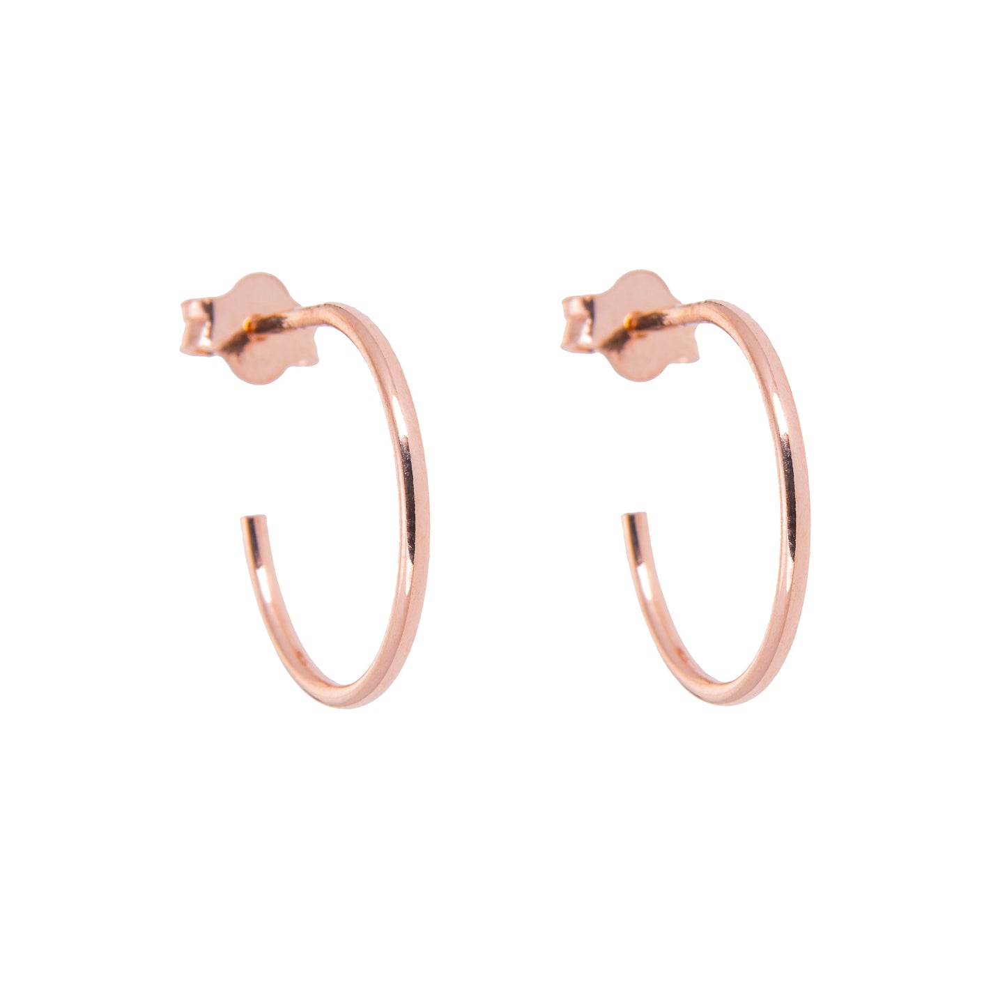 Offene 8-16mm Ohrstecker aus Sterling Silber, rosévergoldet