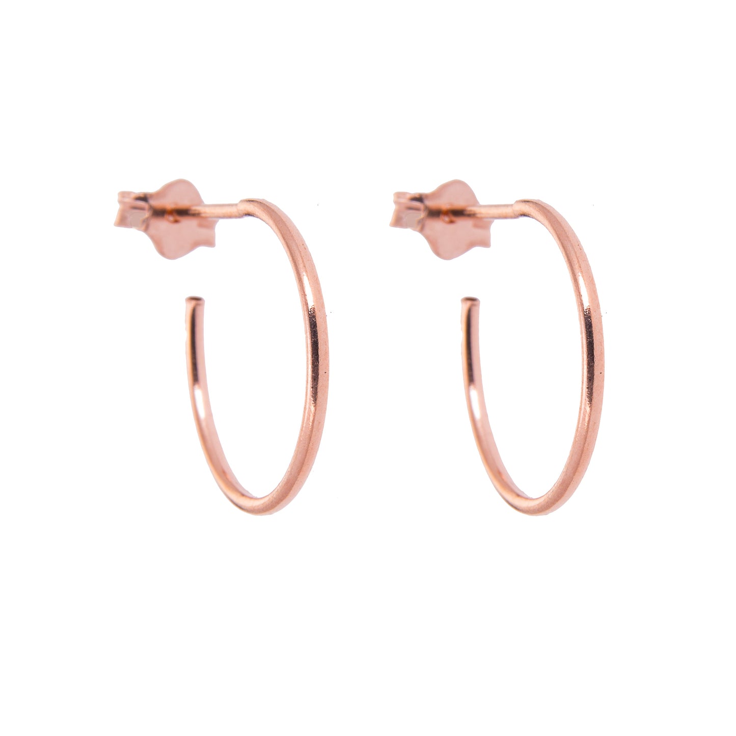 Offene 8-16mm Ohrstecker aus Sterling Silber, rosévergoldet