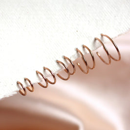 Offene 8-16 mm Ohrstecker aus Sterlingsilber, rosévergoldet
