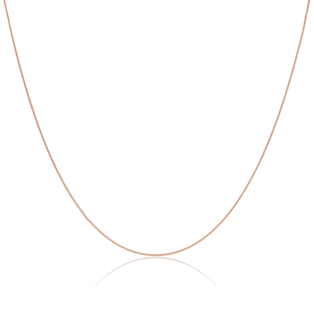 Roségold-beschichtete Sterlingsilber-Fuchsschwanzkette 14–28 Zoll