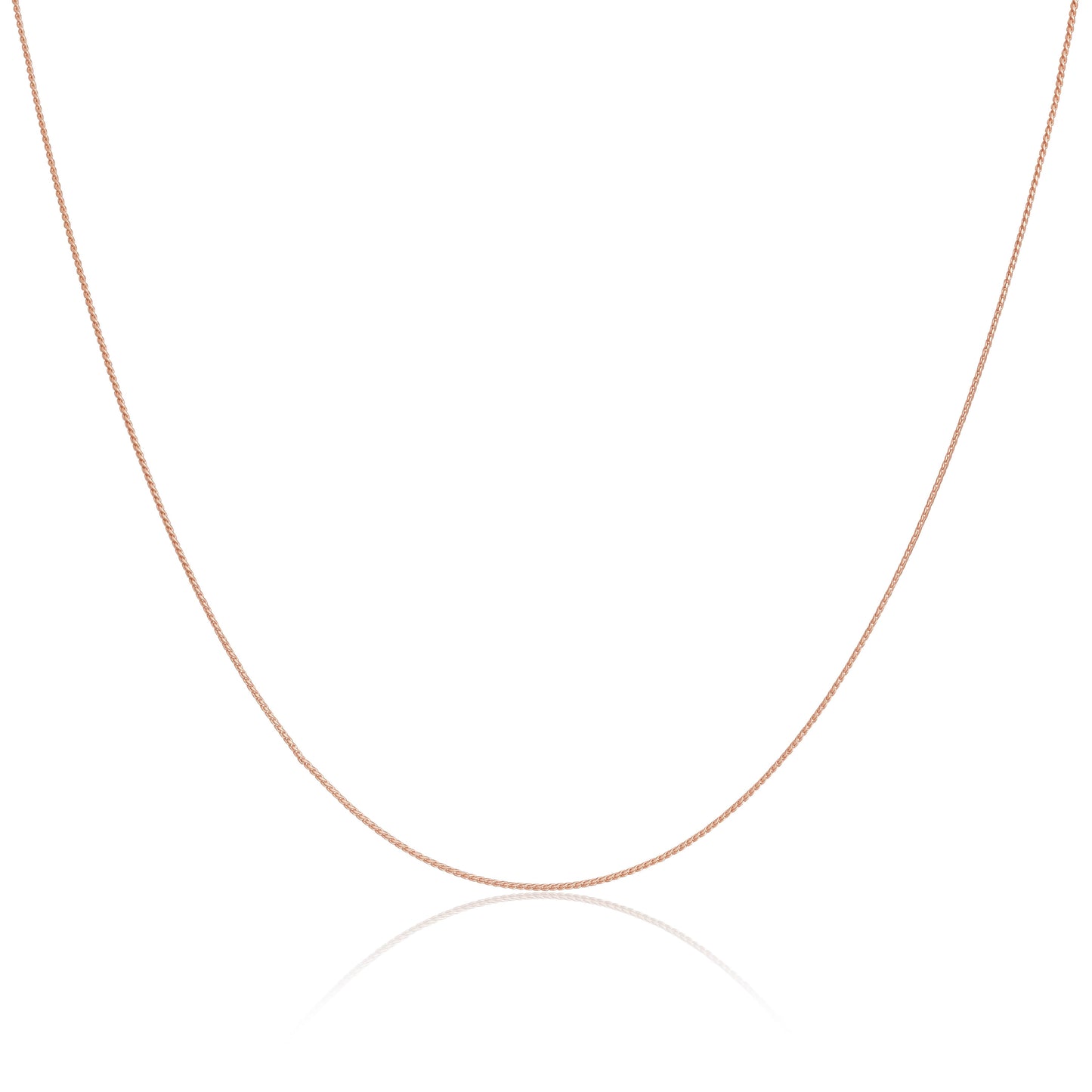 Roségold-beschichtete Sterling-Silber-Fuchsschwanzkette 14–28 Zoll