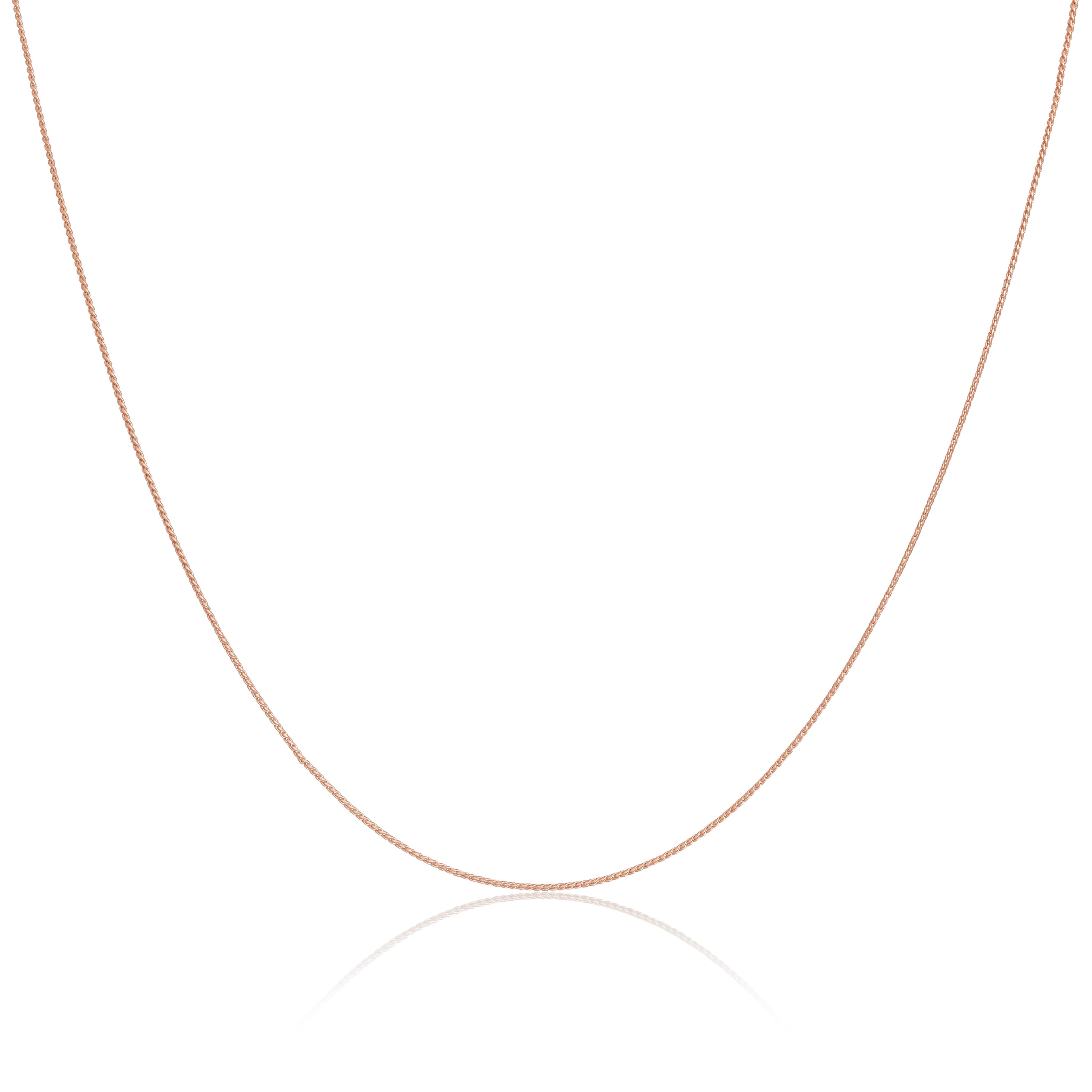 Roségold-beschichtete Sterlingsilber-Fuchsschwanzkette 14–28 Zoll