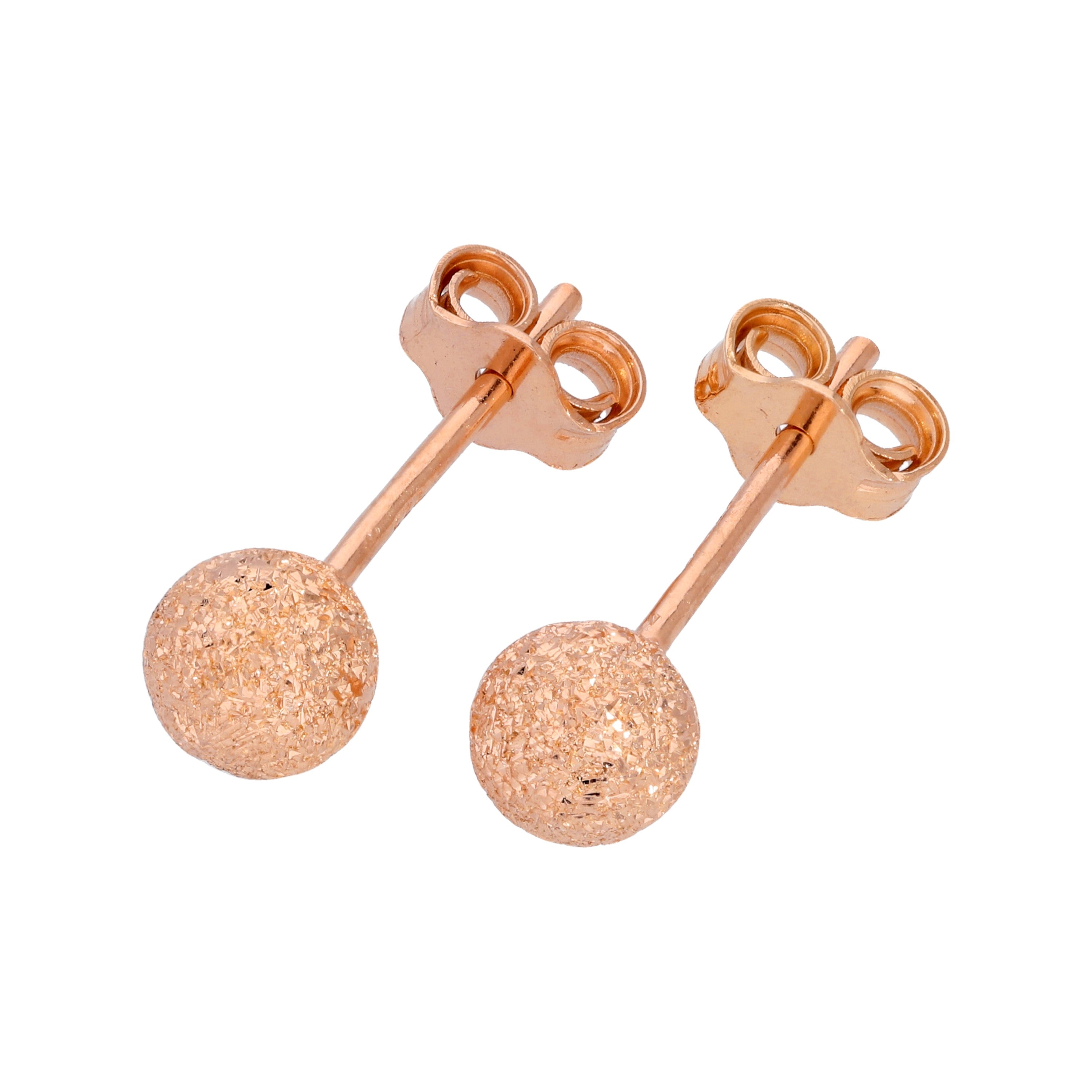 Vergoldete Sterlingsilber Ohrstecker mit Kugel 3-8 mm