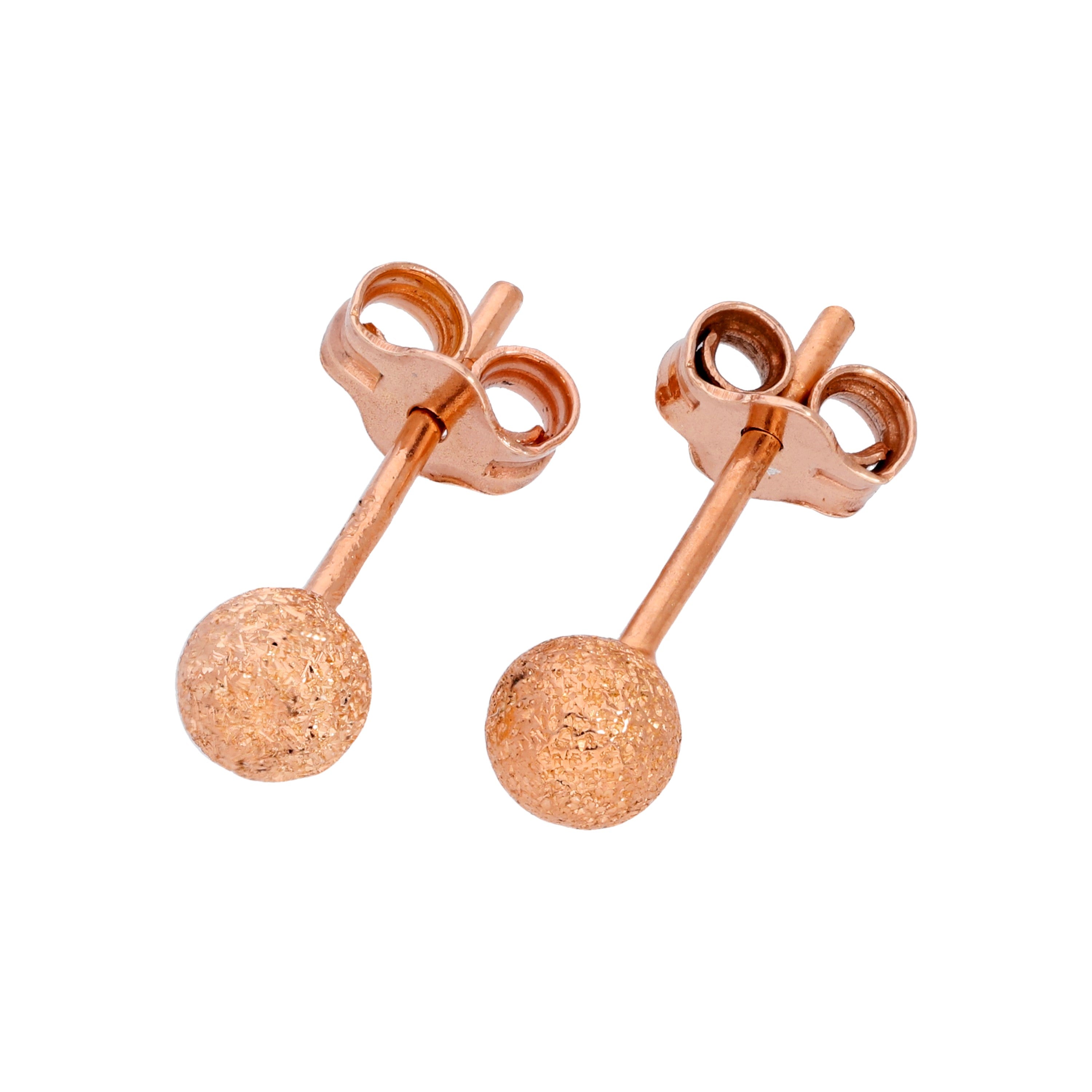 Vergoldete Sterlingsilber Ohrstecker mit Kugel 3-8 mm