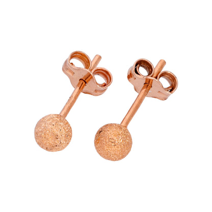 Vergoldete Sterling Silber Ohrstecker mit Kugel 3-8mm