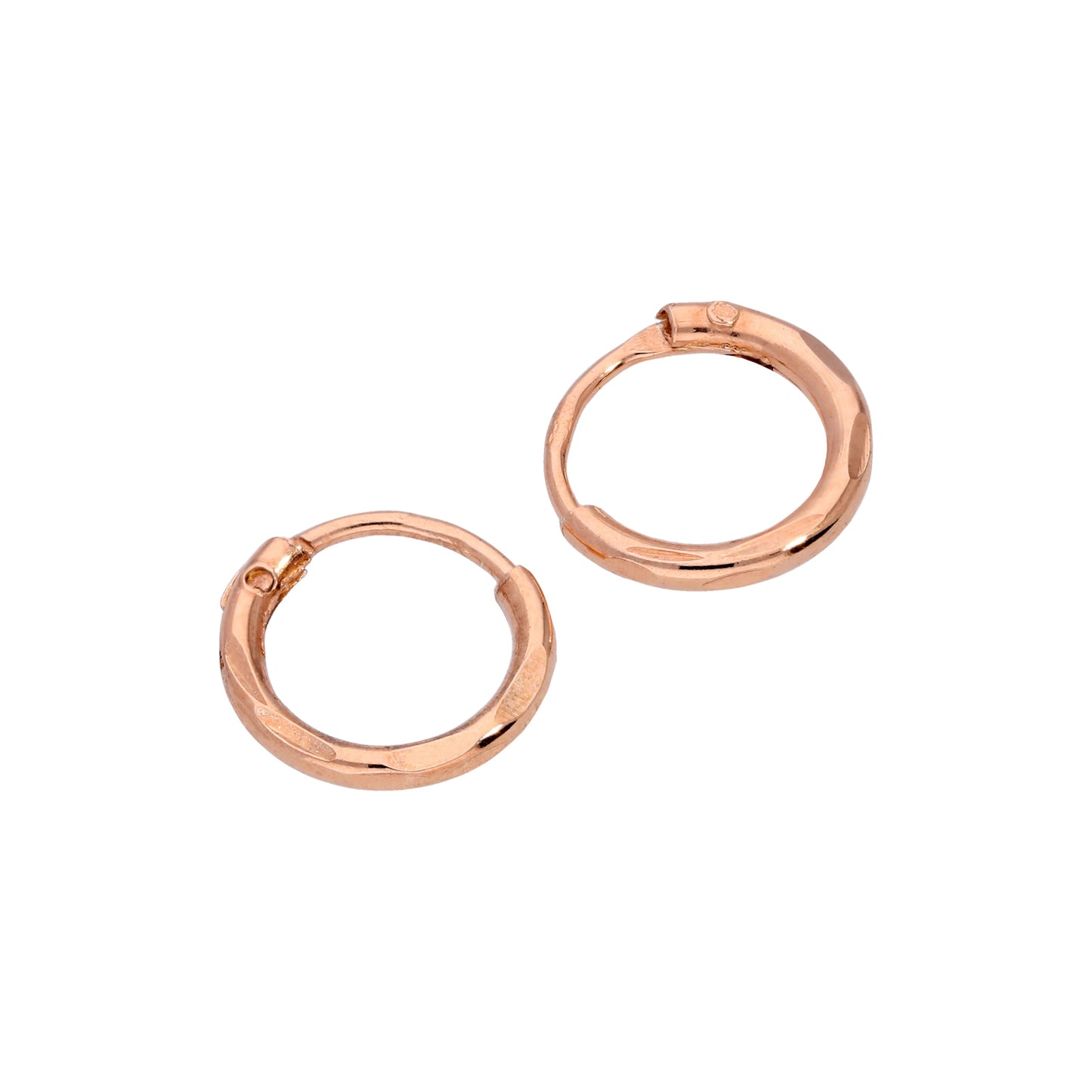 Rose vergoldete Sterling Silber Ohrringe mit Diamantschliff 8-20mm