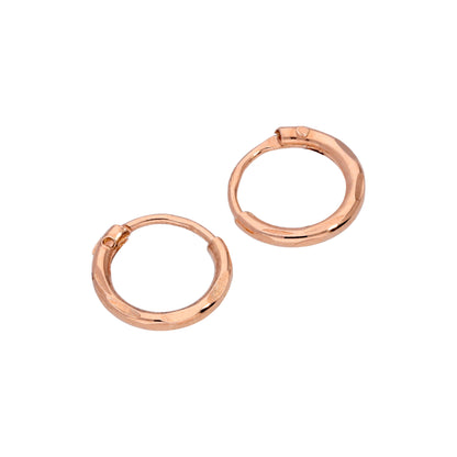 Rose vergoldete Sterling Silber Ohrringe mit Diamantschliff 8-20mm