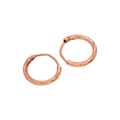 Rose vergoldete Sterling Silber Ohrringe mit Diamantschliff 8-20mm