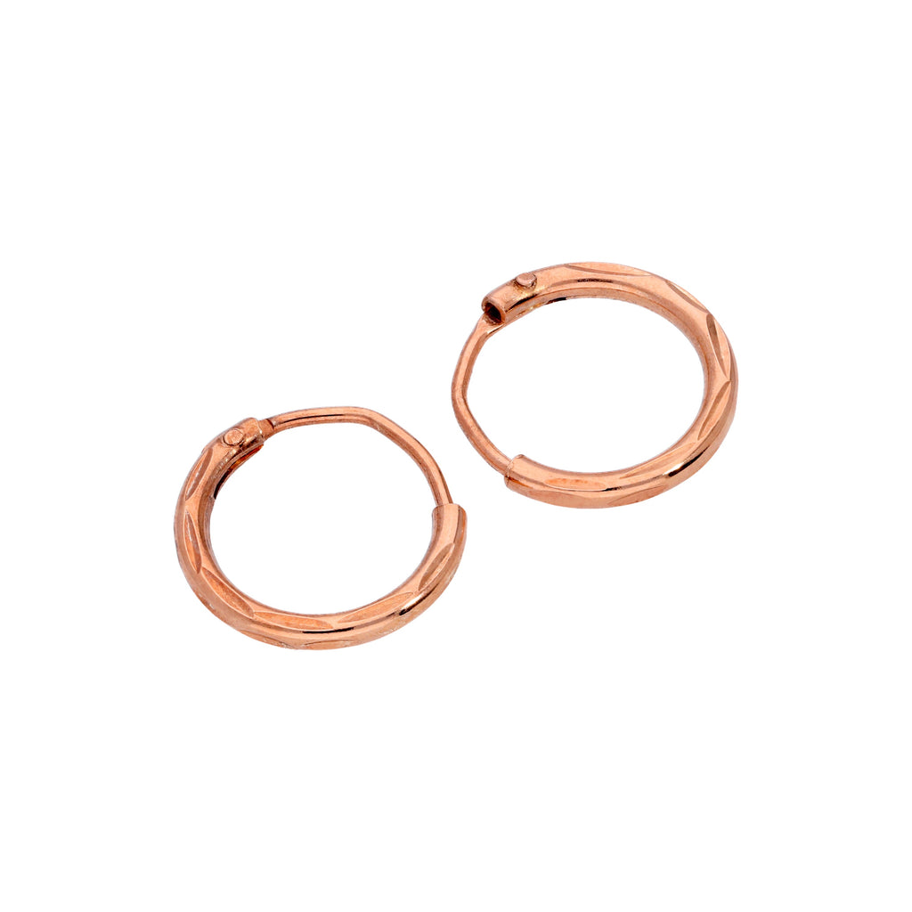 Rosévergoldete Sterlingsilber Ohrringe mit Diamantschliff 8-20 mm
