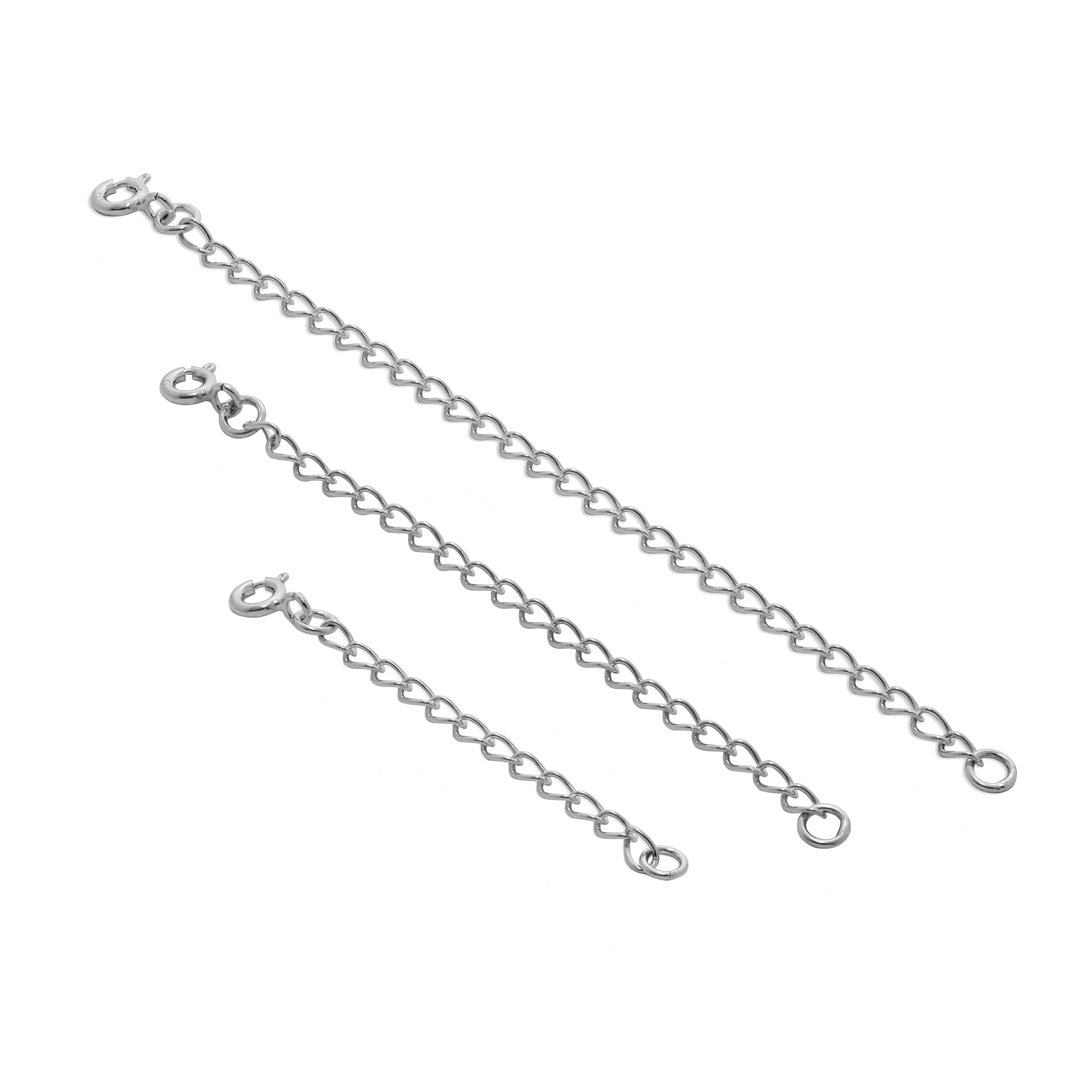 2–4 Zoll lange Verlängerungskette aus Sterlingsilber mit Bolzenverschluss