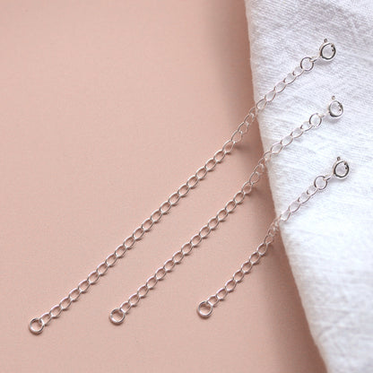 2–4 Zoll lange Verlängerungskette aus Sterlingsilber mit Bolzenverschluss