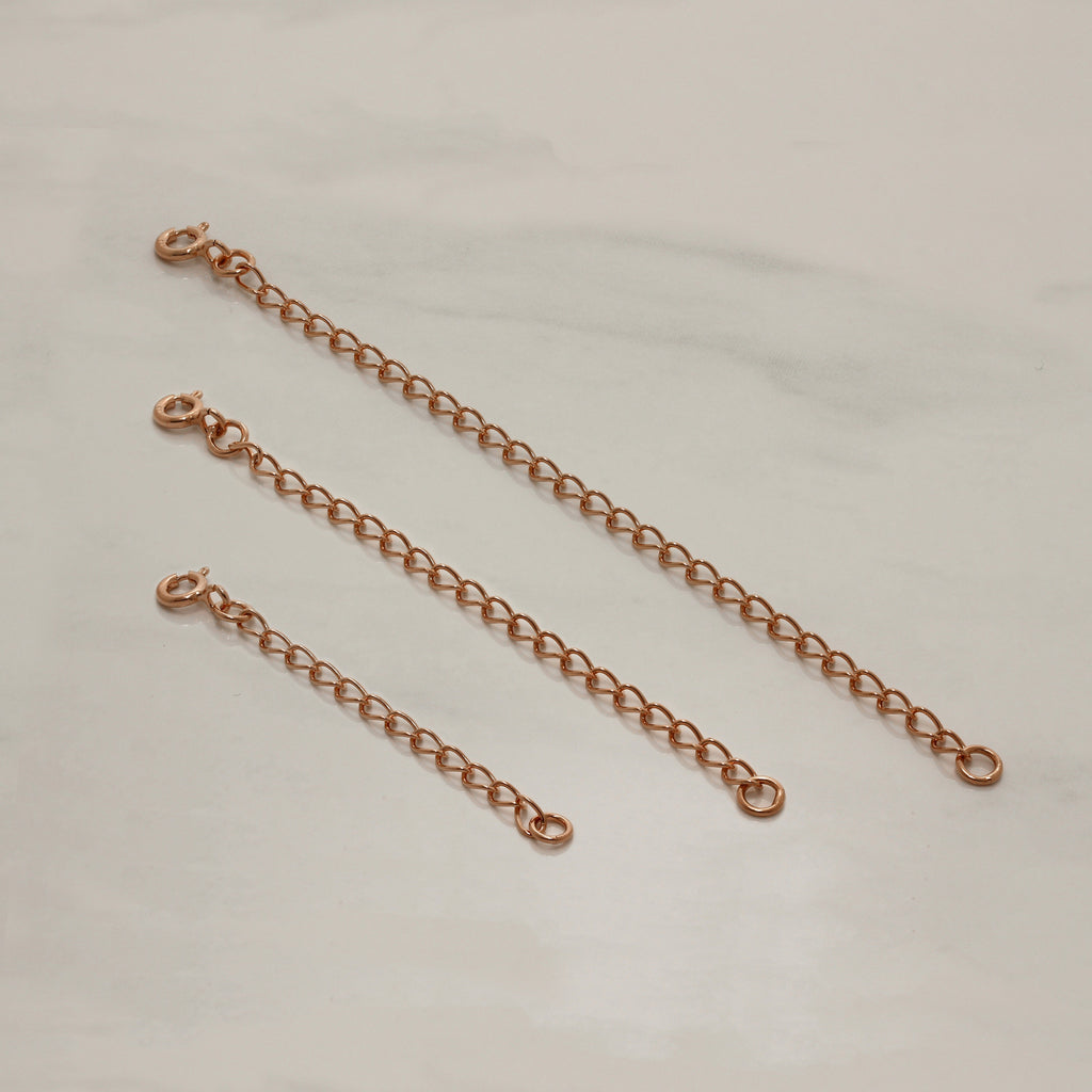 Verlängerungskette aus roségoldplattiertem Sterlingsilber 2-4 Zoll mit Bolzenverschluss