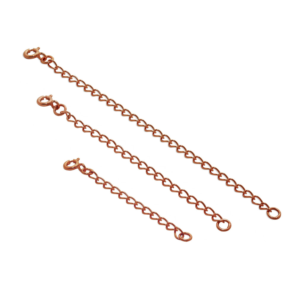 Verlängerungskette aus roségoldplattiertem Sterlingsilber 2-4 Zoll mit Bolzenverschluss