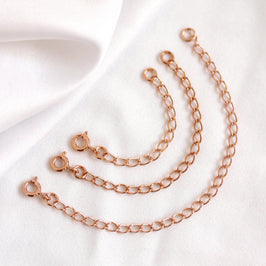 Verlängerungskette aus roségoldplattiertem Sterlingsilber 2-4 Zoll mit Bolzenverschluss