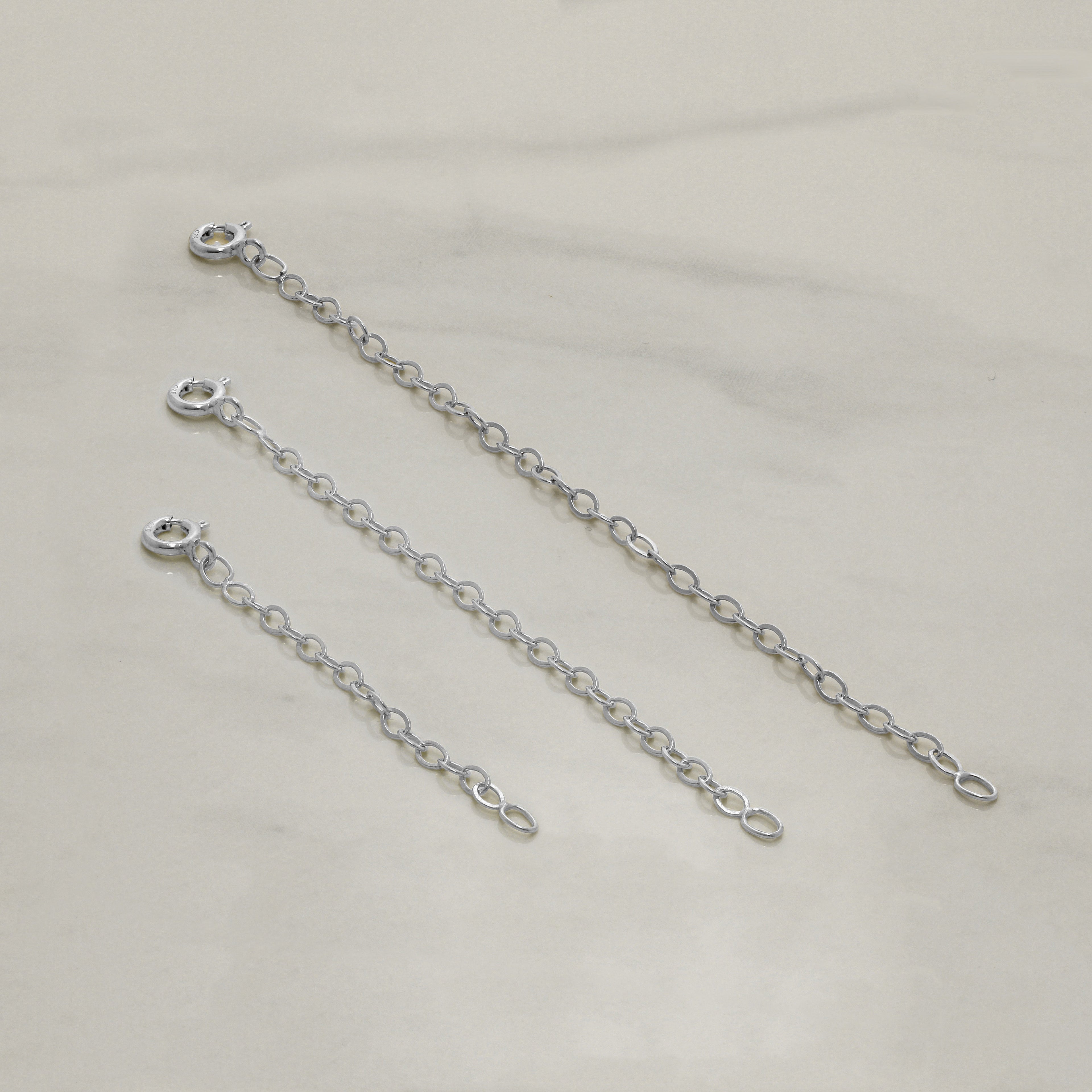 2-4 Zoll Belcher-Verlängerungskette aus Sterlingsilber – Bolzenverschluss