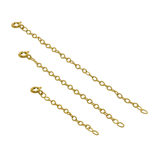 5 - 10cm Vergoldet Sterlingsilber Belcherkette Verlängerung mit Bolzenring Verschluss