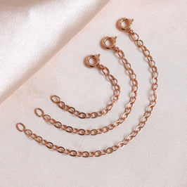 Roségold-verzierte Belcher-Verlängerungskette aus Sterlingsilber 2-4 Zoll mit Bolzenverschluss