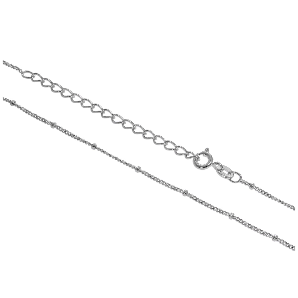 Sterlingsilber Bobble Diamantschliff Panzerkette 12 - 24 Zoll