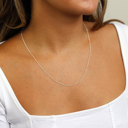 Sterling Silber Bobble Diamantschliff Panzerkette 12 - 24 Zoll