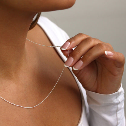 Sterling Silber Bobble Diamantschliff Panzerkette 12 - 24 Zoll