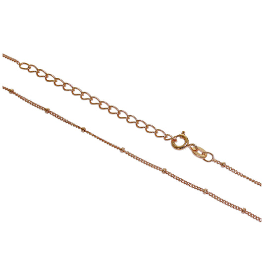 Rosévergoldet Sterlingsilber Pompon Halskette 12 - 61cm