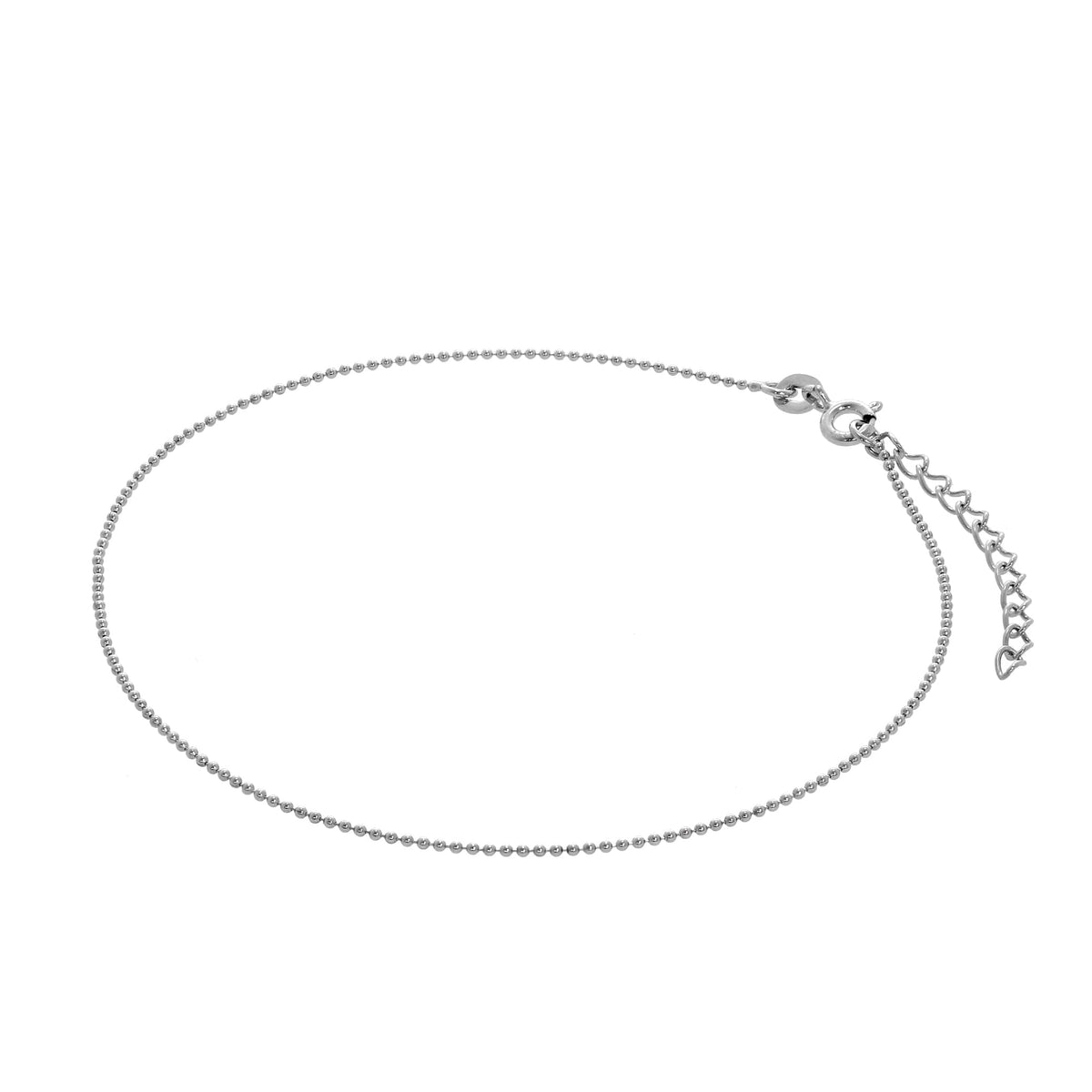Sterlingsilber 1 mm Kügelchen Fußkette 23 + 4 cm