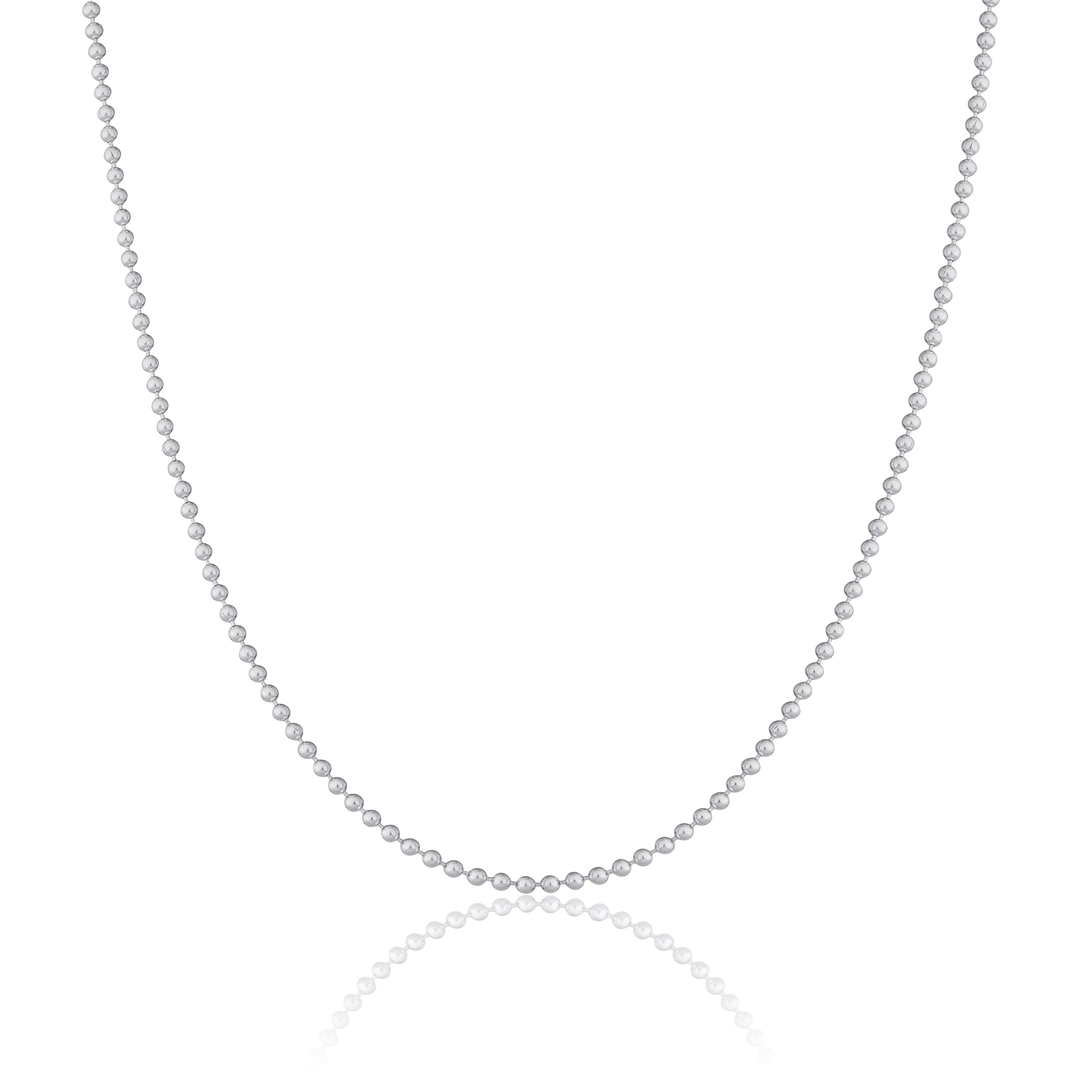 Sterlingsilber 2 mm Kügelchen Halsband 30,5 + 7,5 cm Verlängerung