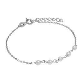 Sterlingsilber Fein Armband mit 3,5 mm Perlen