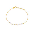 Gelbvergoldet Sterlingsilber Fein Armband mit 3,5 mm Perlen