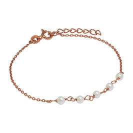 Rosévergoldet Sterlingsilber Armband mit 3,5 mm Perlen