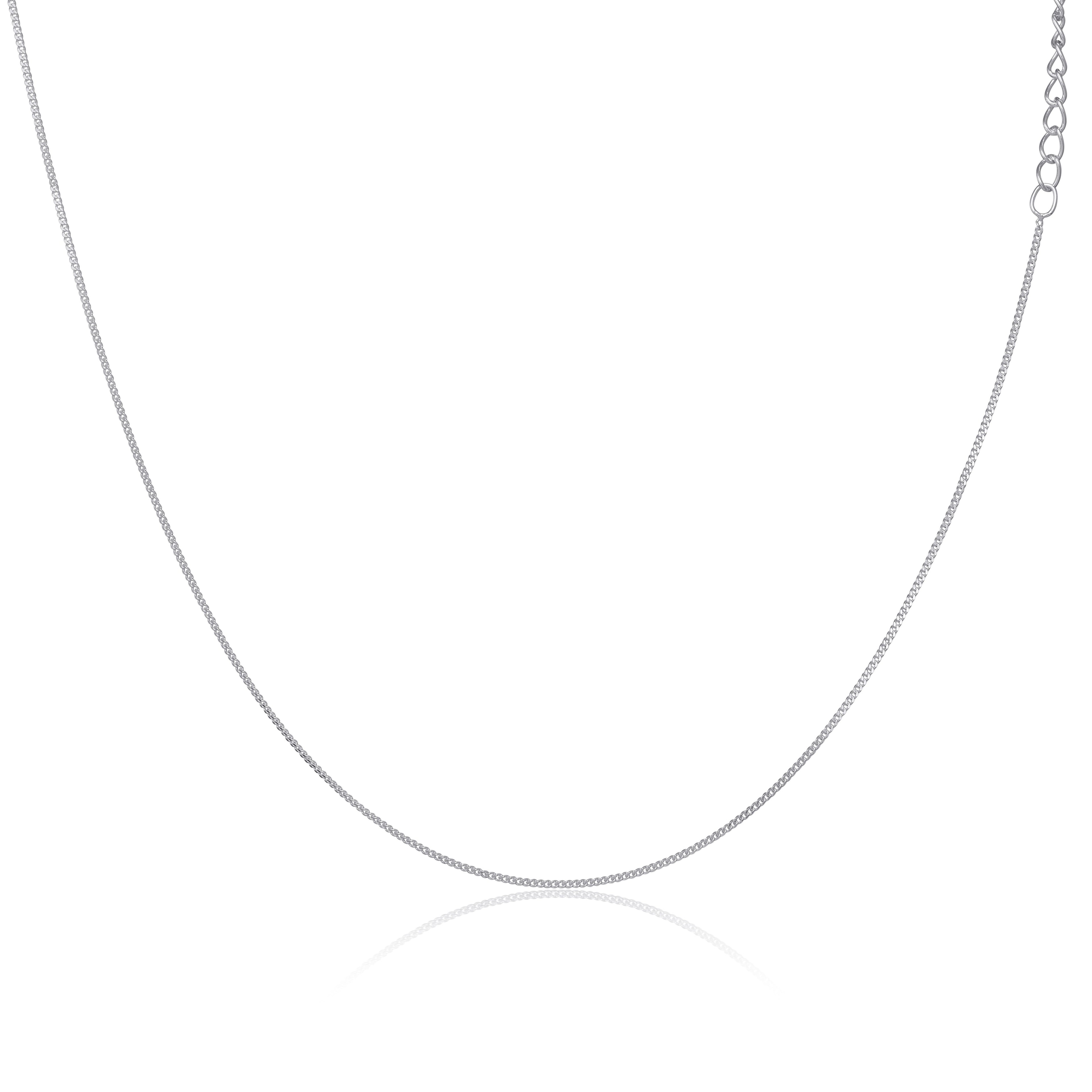 Sterlingsilber Diamantschliff Panzerkette Halsband 30,5 + 7,5 cm