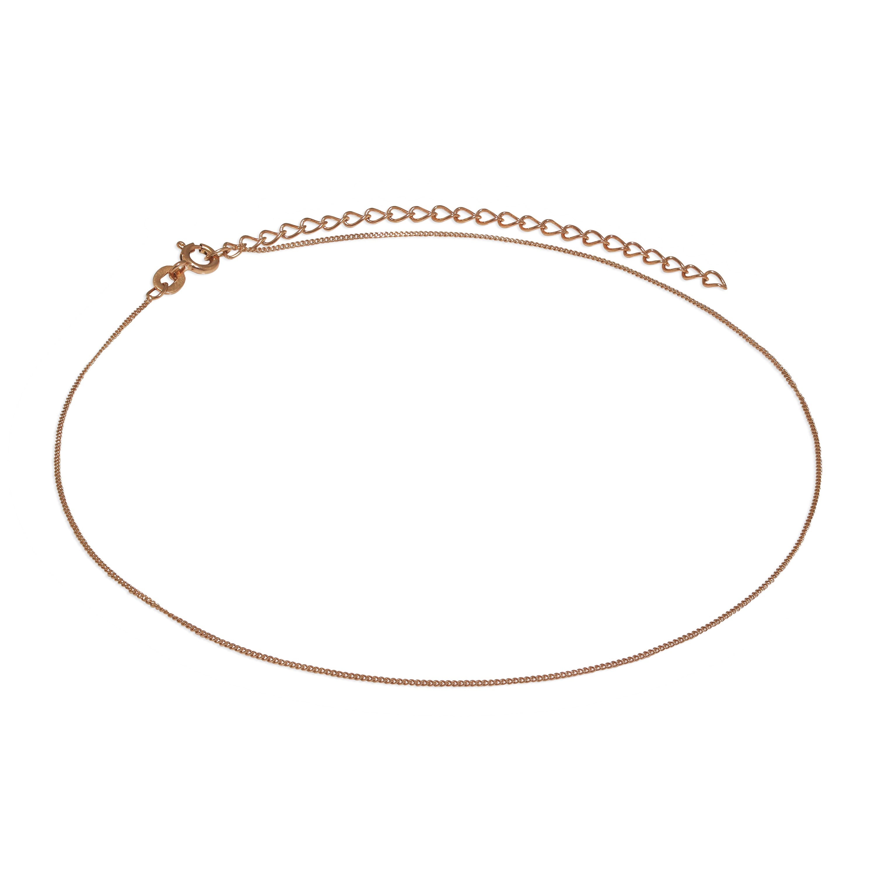 Rosévergoldet Sterlingsilber Diamantschliff Panzerkette Halsband 30,5+7,5 cm